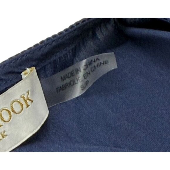 Ramy Brook Yassi Dress Navy Blue Short Sleeve V-Neck Elastic Waist Midi Size S - Picture 9 of 12